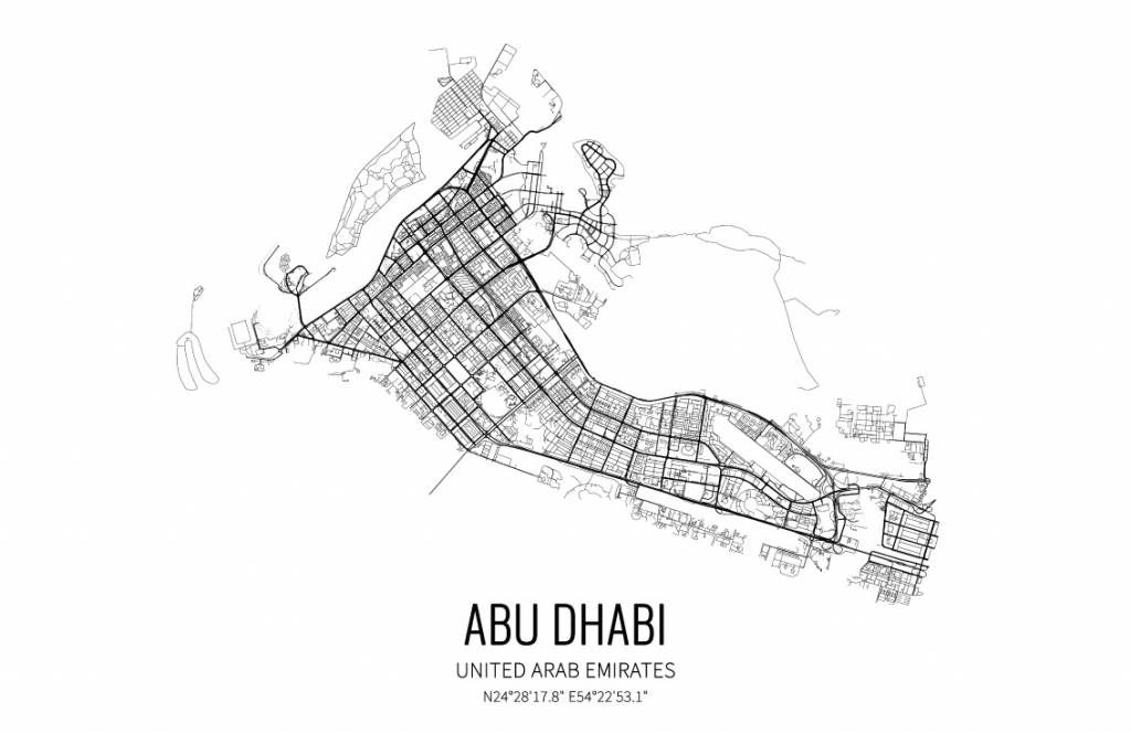 Unieke kaart van Abu Dhabi