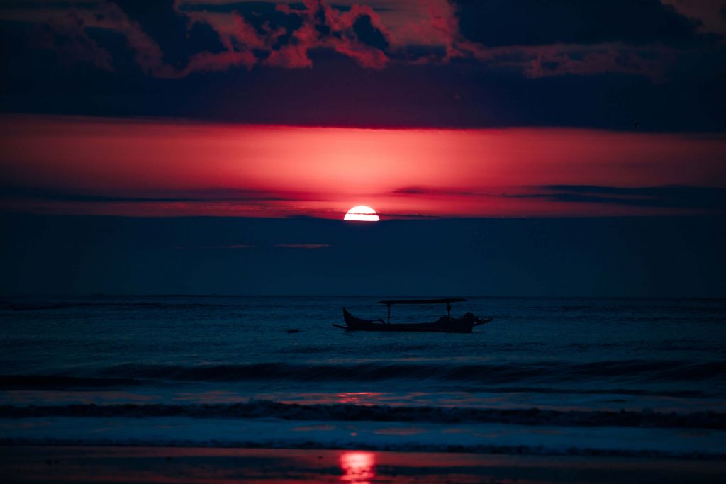 Een rode zonsondergang