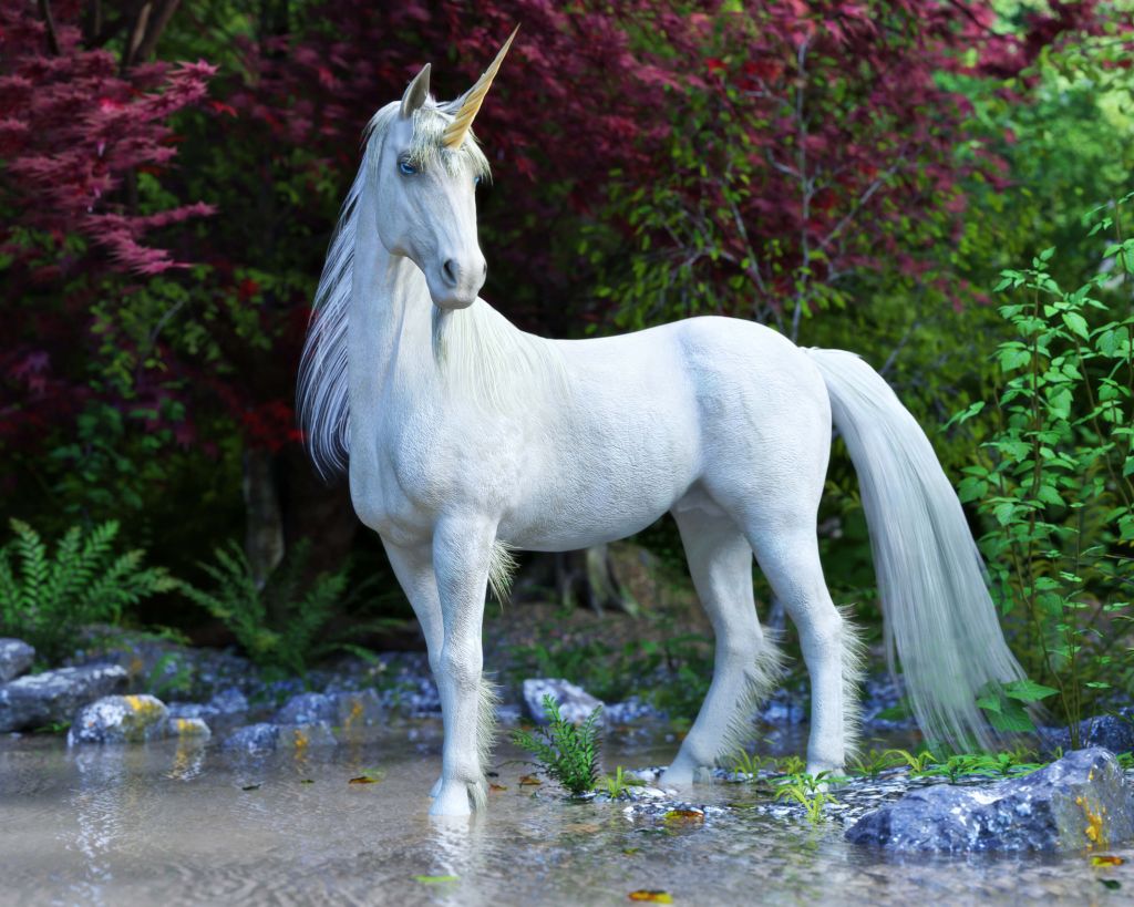 Unicorn in de rivier