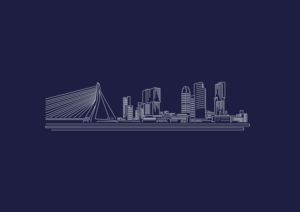 Rotterdam skyline blauw