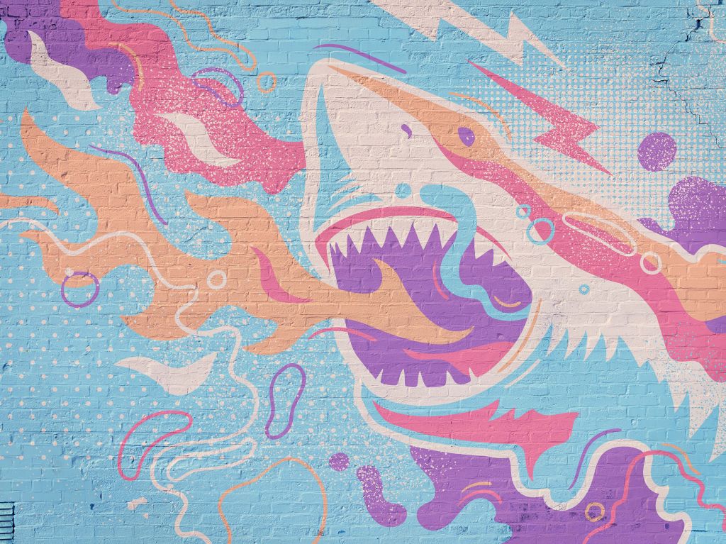 Graffiti met haai