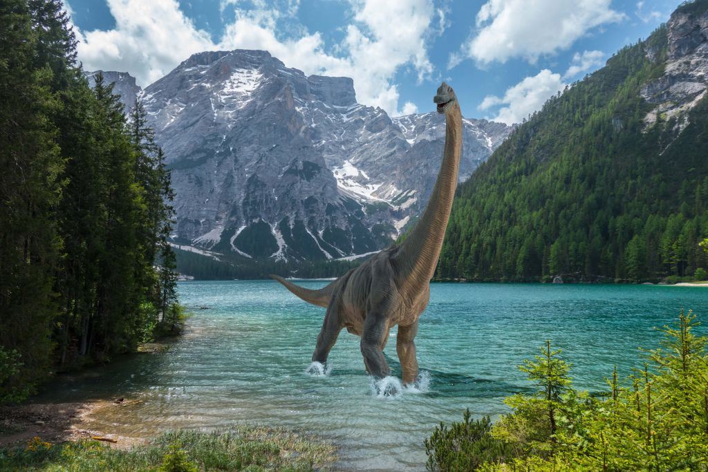 Brachiosaurus in het water